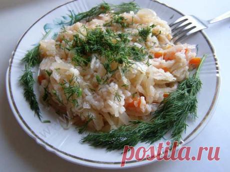 Как приготовить Тушеная капуста с рисом рецепт с фото