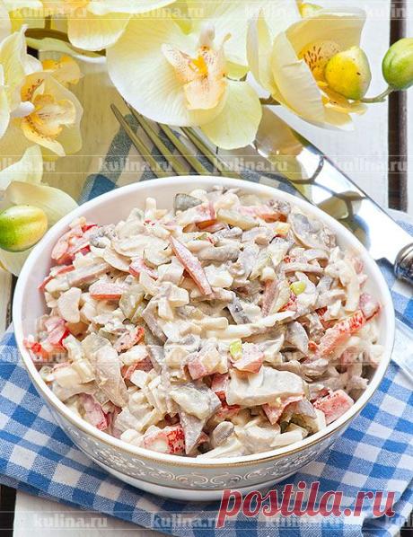 Салат из языка и шампиньонов – рецепт приготовления с фото от Kulina.Ru