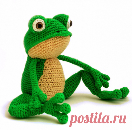 Вязаная игрушка.Лягушонок.Перевод Любы Костюниной.
