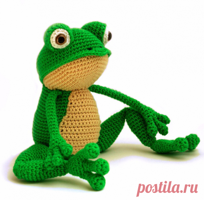Вязаная игрушка.Лягушонок.Перевод Любы Костюниной.
