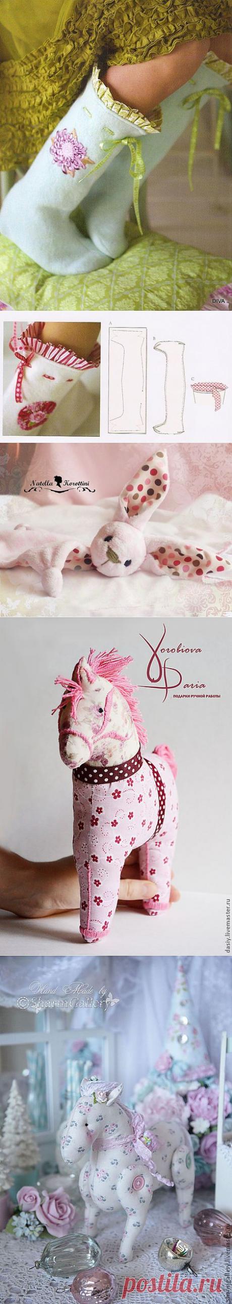 Мир Тильды: сапожки, мышка, зайчик для малыша, лошадки (выкройки, МК).