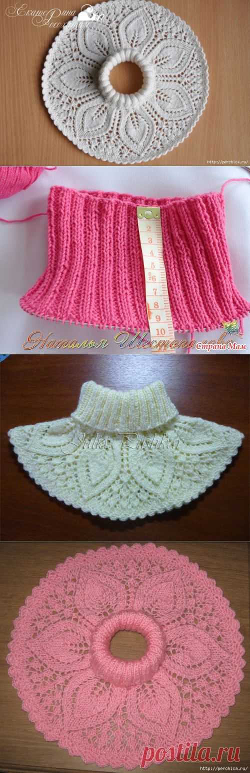 Манишка *Листочки* связанная спицами