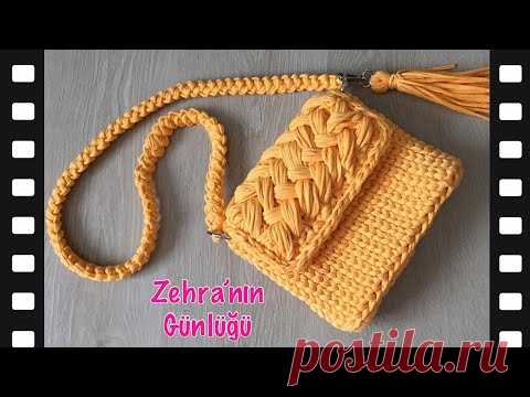 Penye ipten yarım fıstık çanta yapımı - Fıstık çanta modelleri - YouTube