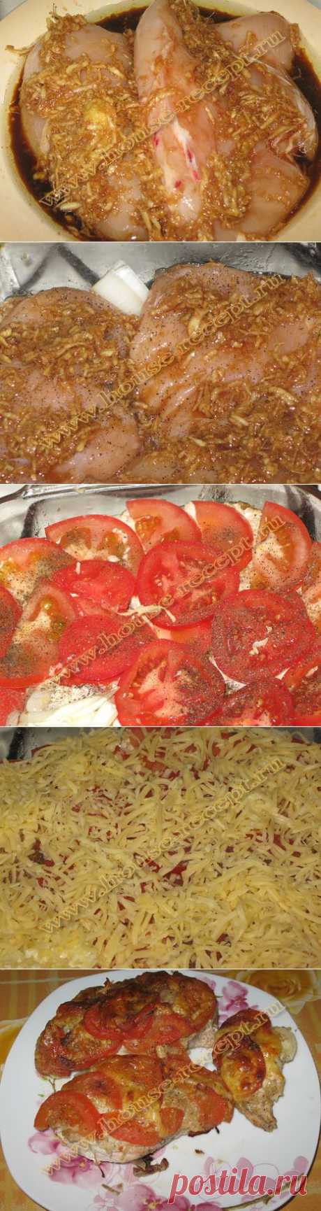 Приготовление куриной грудки с помидорами и сыром. | Ваши любимые рецепты