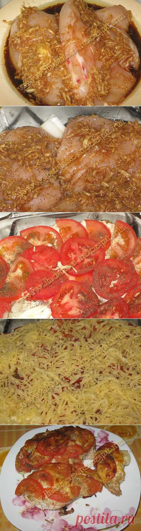 Приготовление куриной грудки с помидорами и сыром. | Ваши любимые рецепты