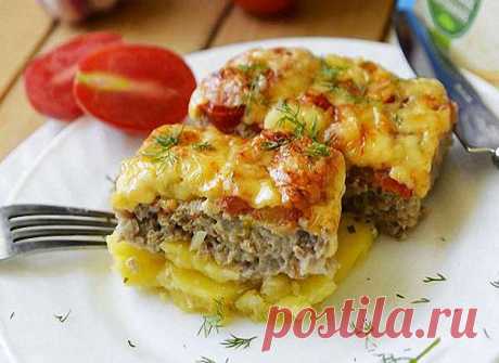 Картофельная запеканка с фаршем и овощами — Мой садочек