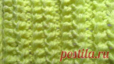 Узор БОЛГАРСКАЯ резинка спицами. Схема с описанием. Видео №25 - Мир интересов