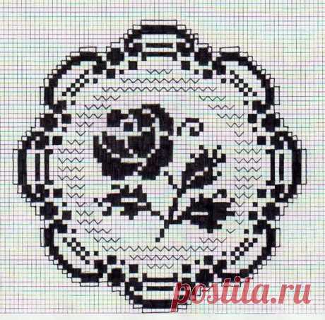 Вязание крючком - Филейное вязание - Филейные розы