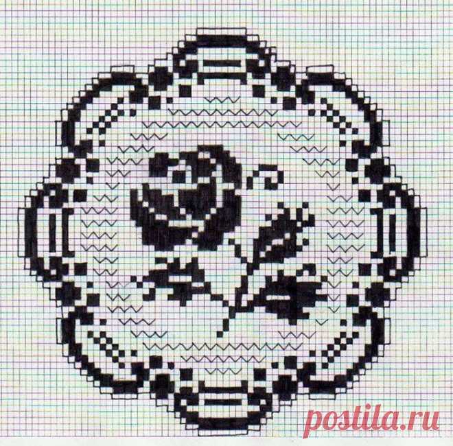 Вязание крючком - Филейное вязание - Филейные розы