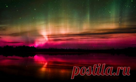 Северное сияние бывает самых необычных оттенков