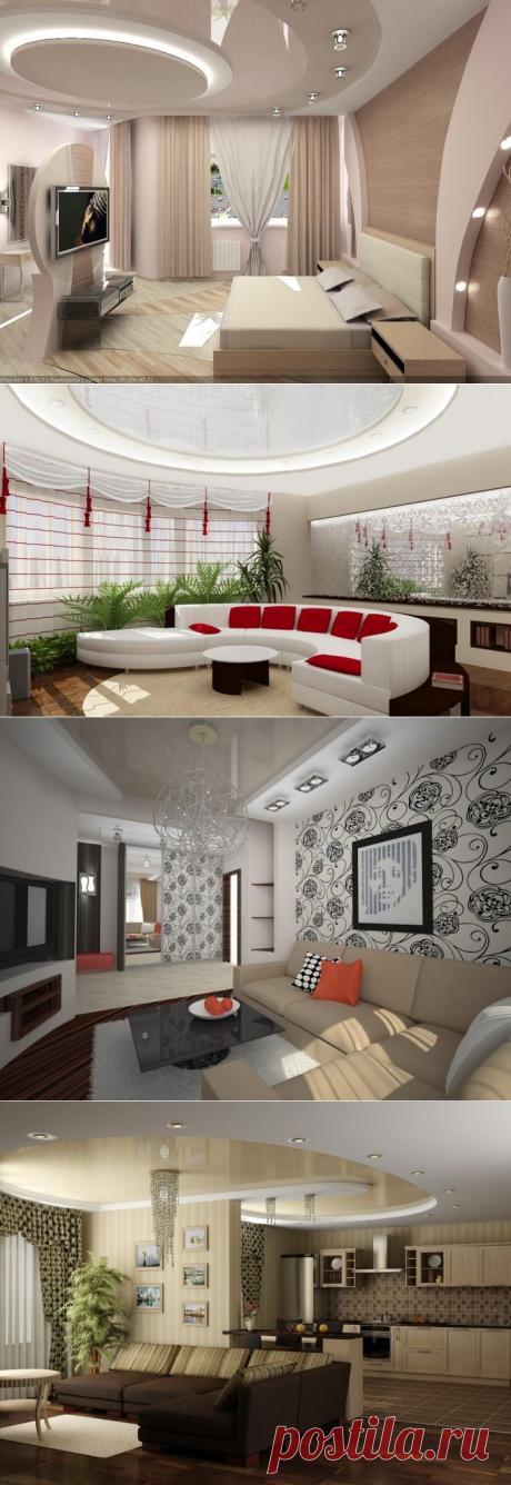 Глянцевые натяжные потолки.