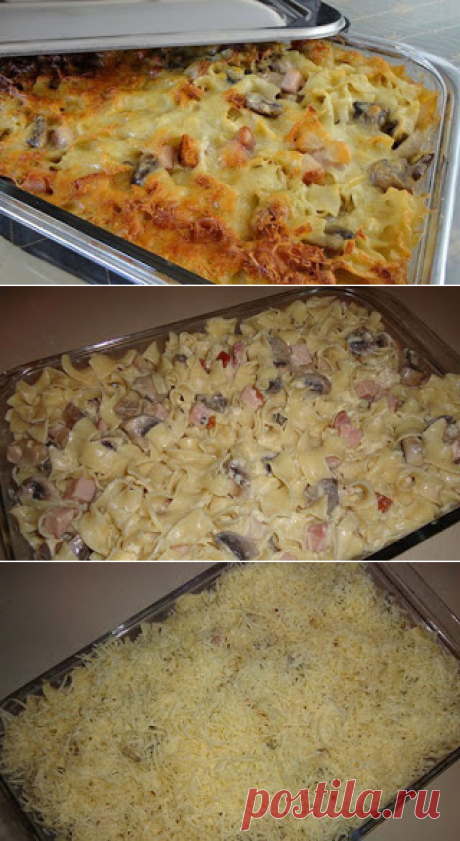 Самые вкусные рецепты: Тальятелле с грибами и ветчиной