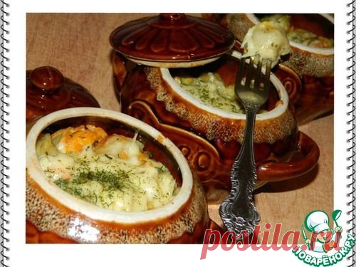 Пельмени в горшочках - кулинарный рецепт