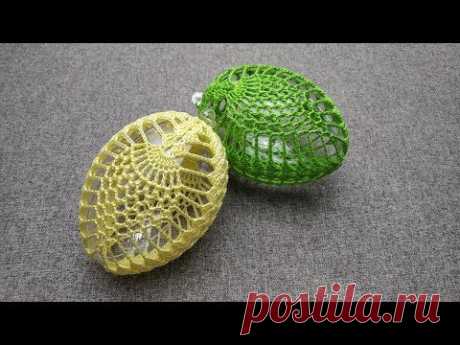 Pisanka na wypełnieniu plastikowym/akrylowym 10cm - Wzór 2 (ANANAS) - Szydełko