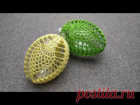 Pisanka na wypełnieniu plastikowym/akrylowym 10cm - Wzór 2 (ANANAS) - Szydełko