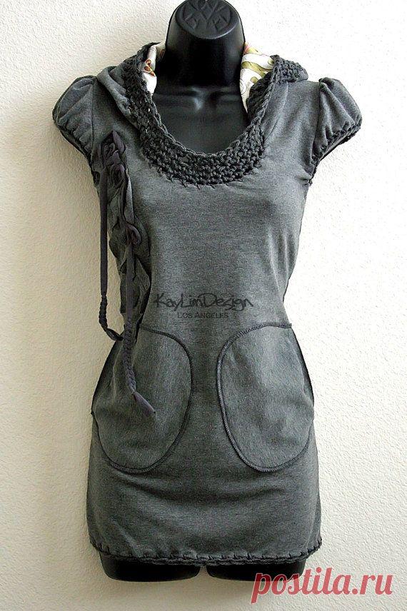 Комбинированное вязание и декор футболок / Худи, свитшоты и толстовки: идеи декора /