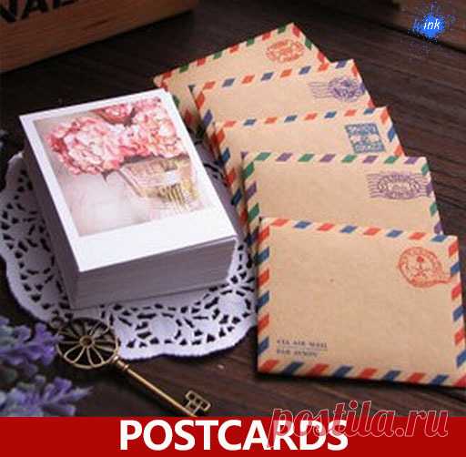 Набор: 60 открыток, 60 конвертов, 60 наклеек (AliExpress)