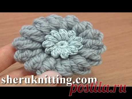 How to Crochet Round Button Tutorial 1 Double Crochet Upside Down Y Stitch