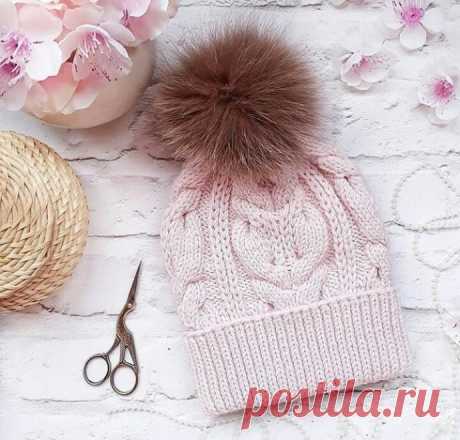 Шапочка спицами, простой, но красивый узор из категории Интересные идеи – Вязаные идеи, идеи для вязания