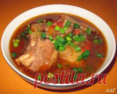 Шурпа из свиных ребрышек