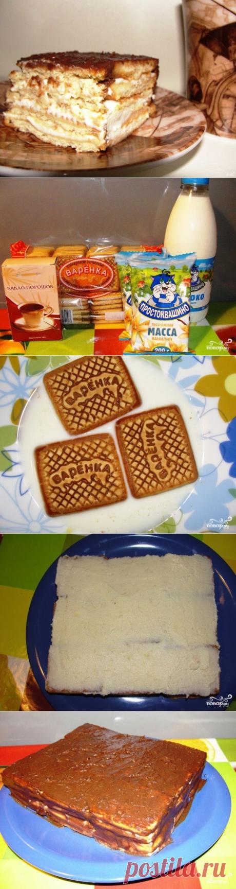 Торт без выпечки из печенья с твороженным кремом - Простые рецепты Овкусе.ру
