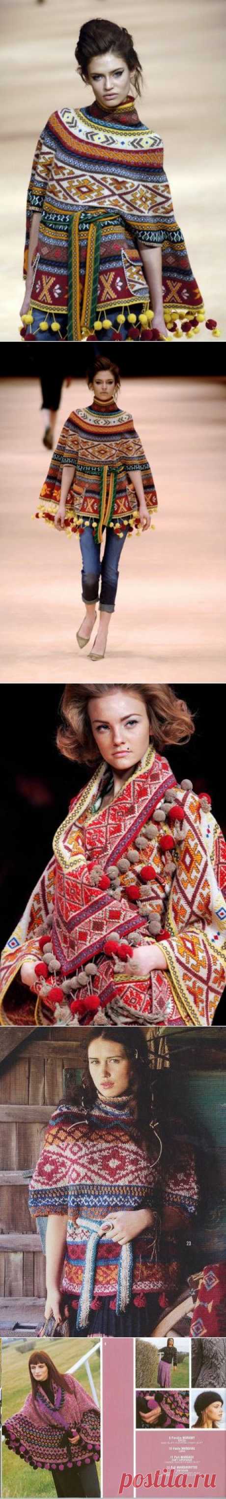 Индейское пончо - безумный жаккард от Alexander McQueen