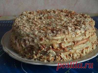 Торт с грецкими орехами и сгущенным молоком на сковороде рецепт с фото пошагово - 1000.menu
