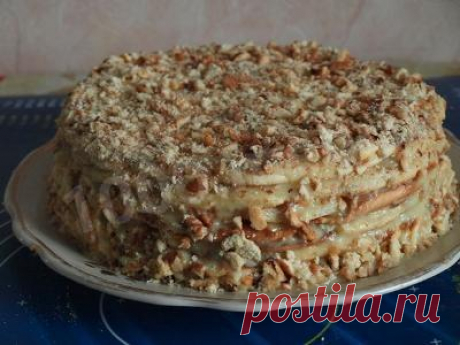 Торт с грецкими орехами и сгущенным молоком на сковороде рецепт с фото пошагово - 1000.menu