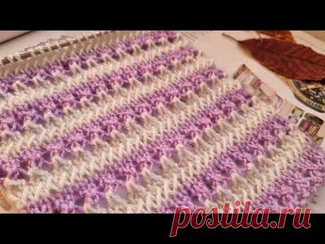 Секционный, двухцветный узор спицами❤️🧶knitting pattern.