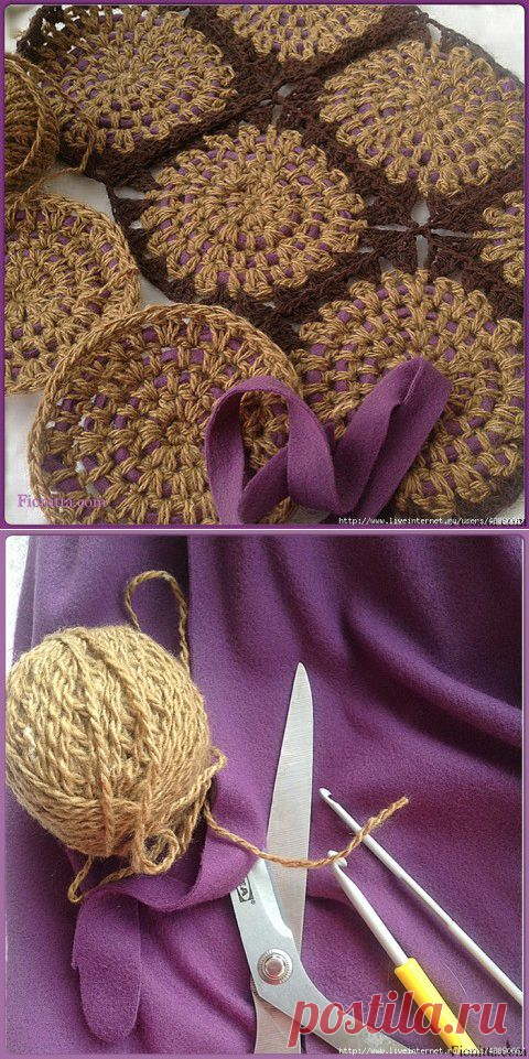 Коврик GRANNY SQUARES крючком, от FIONITTA | Варварушка-Рукодельница