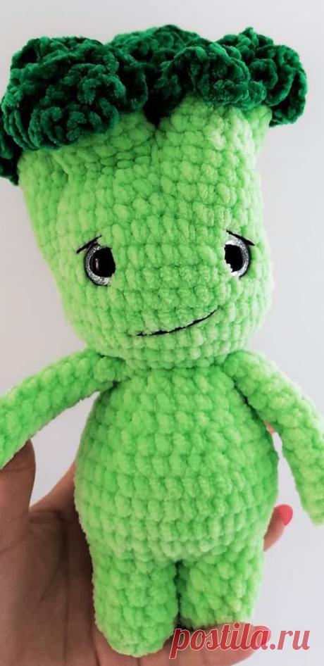 PDF Мистер Брокколини крючком. FREE crochet pattern; Аmigurumi vegetable patterns. Амигуруми схемы и описания на русском. Вязаные игрушки и поделки своими руками #amimore - брокколи овощ.