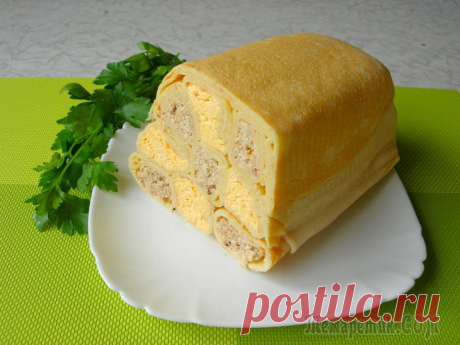 Шахматный блинный пирог без выпечки! Закусочный шахматный блинный пирог без выпечки! Очень вкусный, несложный в приготовлении и очень красивый в разрезе! Отличная закуска на любой праздник! Попробуйте уверена, что рецепт вам понравится!И...