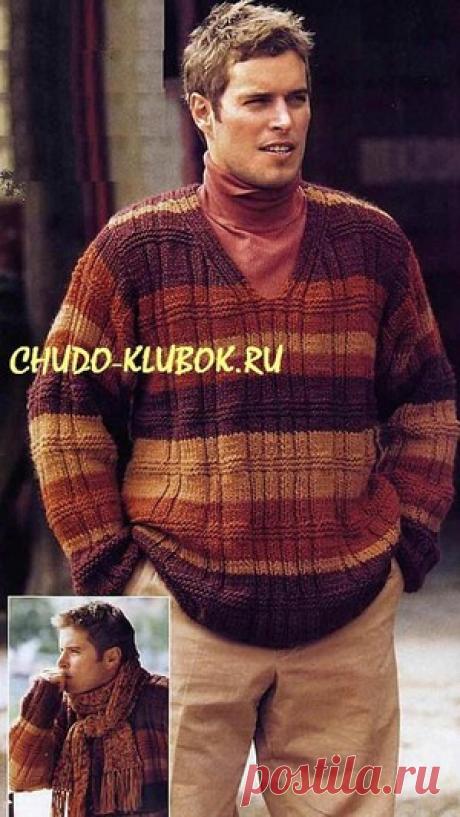 Полосатый мужской пуловер вязаный спицами 1 | ✺❁сайт ЧУДО-клубок ❣ ❂✺Полосатый мужской пуловер вязаный спицами 1 Размеры: 60/62/64 Выполнено спицами. Вам потребуется: 300 (350) г бордовой, 300 (355) г терракотовой и 250 ❂ ►►➤6 000 ✿моделей вязания ❣❣❣ 70 000 узоров►►Заходите❣❣ %