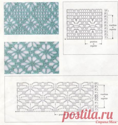 Узоры "сеточка " крючком.
