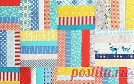 Я люблю пэчворк | I love patchwork | Лоскутное одеяло из разноцветных полос