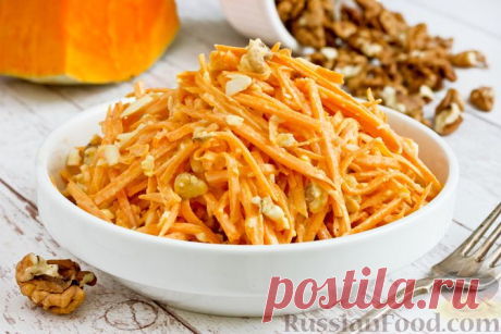 Рецепт: Салат из тыквы с яйцом и грецкими орехами на RussianFood.com