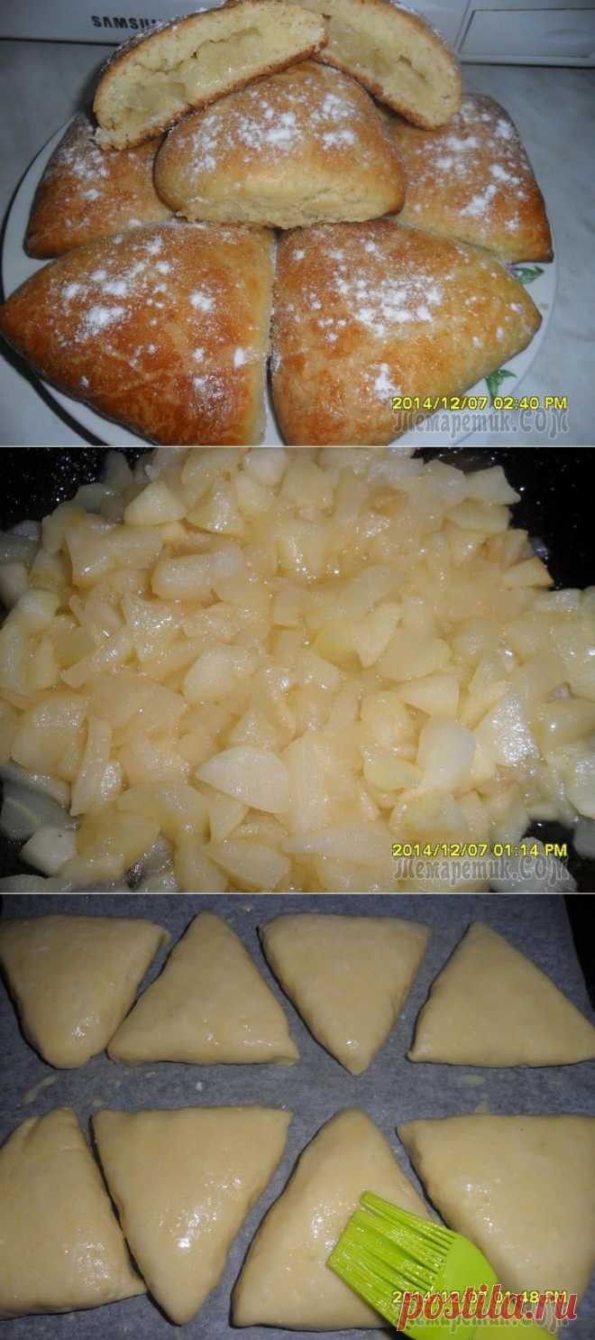 Яблочные треуголки на творожном тесте