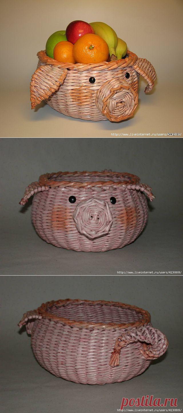 По вашим просьбам Мастер-класс на Хрюшу из газет.