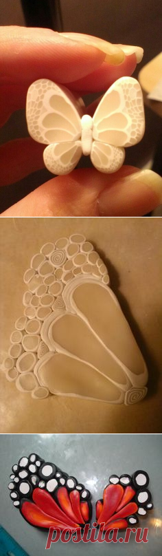Polymer clay translucent butterfly cane | Cerâmica plástica