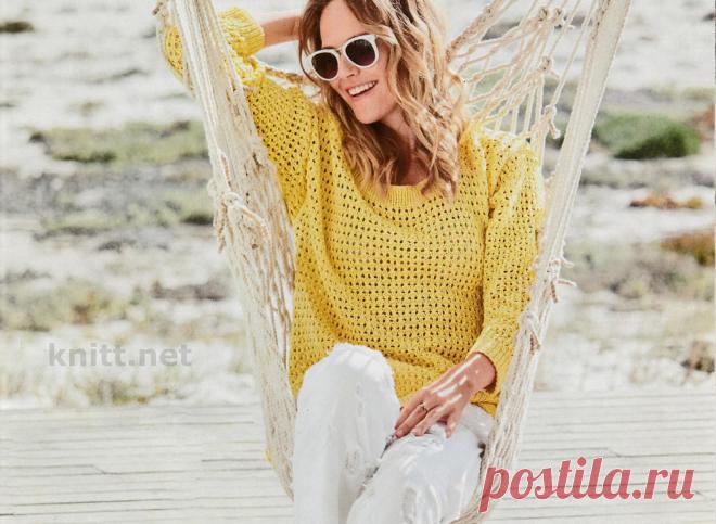 Хлопковый пуловер свободного кроя.