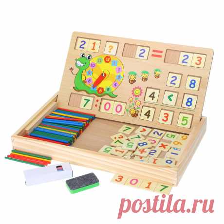 Figure Blocks Educational Wooden Toys Number Counting Sticks Puzzle Building Box - US$14.87