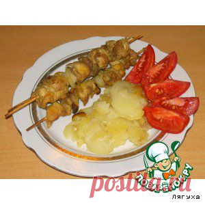 Куриный шашлык с картошкой в духовке - кулинарный рецепт