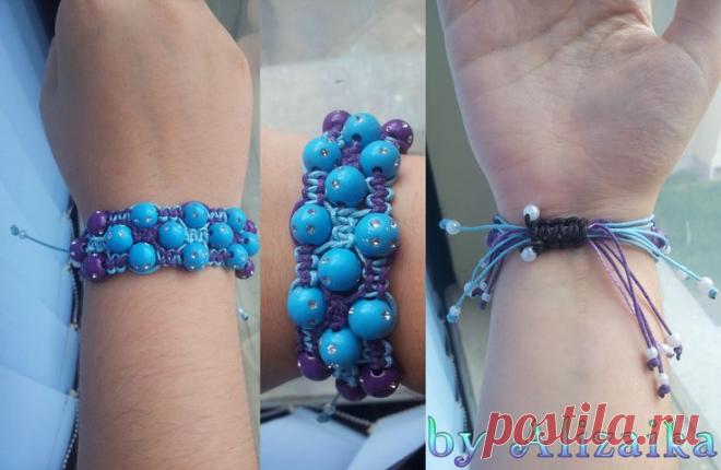 250 р. Браслет Шамбала в 3 ряда Материалы: вощёный шнур, шерсть, бусины