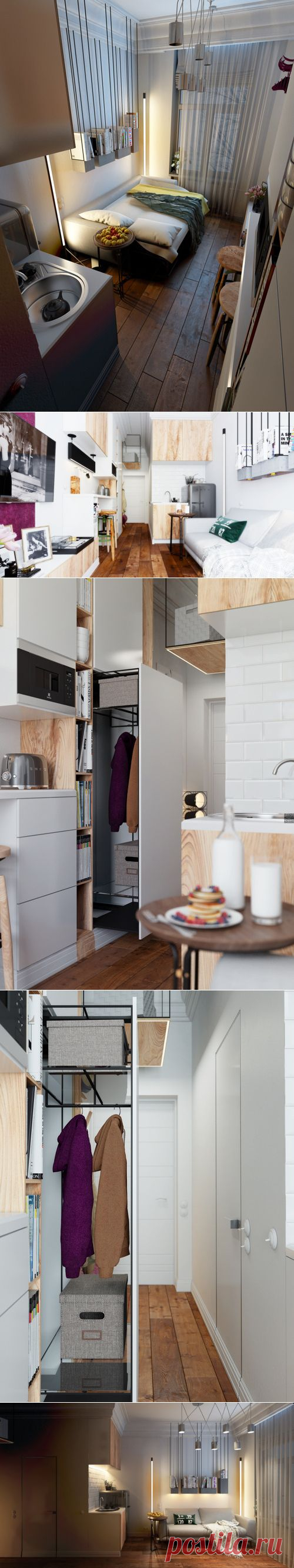 Идеальный дизайн малогабаритки: гостинка площадью 16 квадратов в Питере | Свежие идеи дизайна интерьеров, декора, архитектуры на InMyRoom.ru