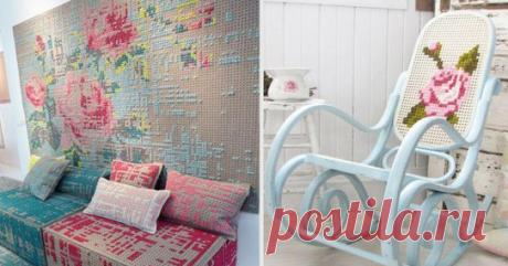 Ах, эта вышивка! Стильный декор интерьера: 25 идей для вдохновения...