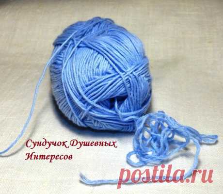 Вязание в два, три и больше сложений нити с одного клубка
