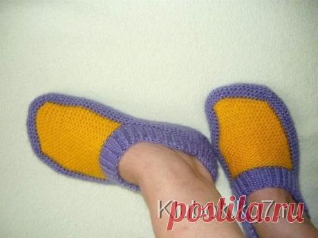 Тапочки спицами