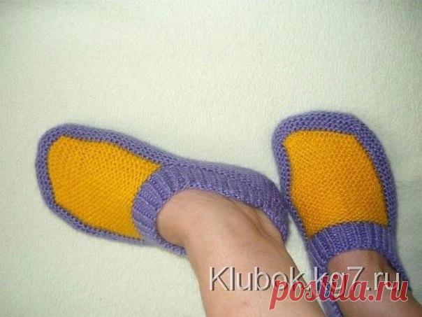 Тапочки спицами