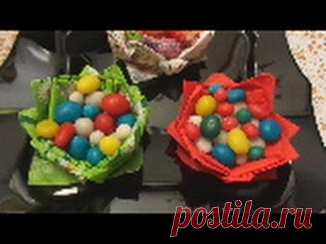 Как красиво сложить салфетку &quot;Конфетница&quot;