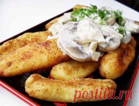Картофельные палочки с грибами